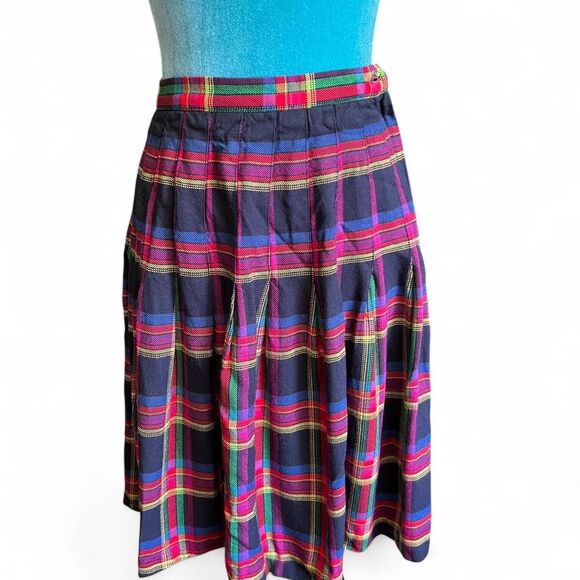 True Vintage 80s KGR Pleated Plaid Skirt size 4 - Picture 4 of 6